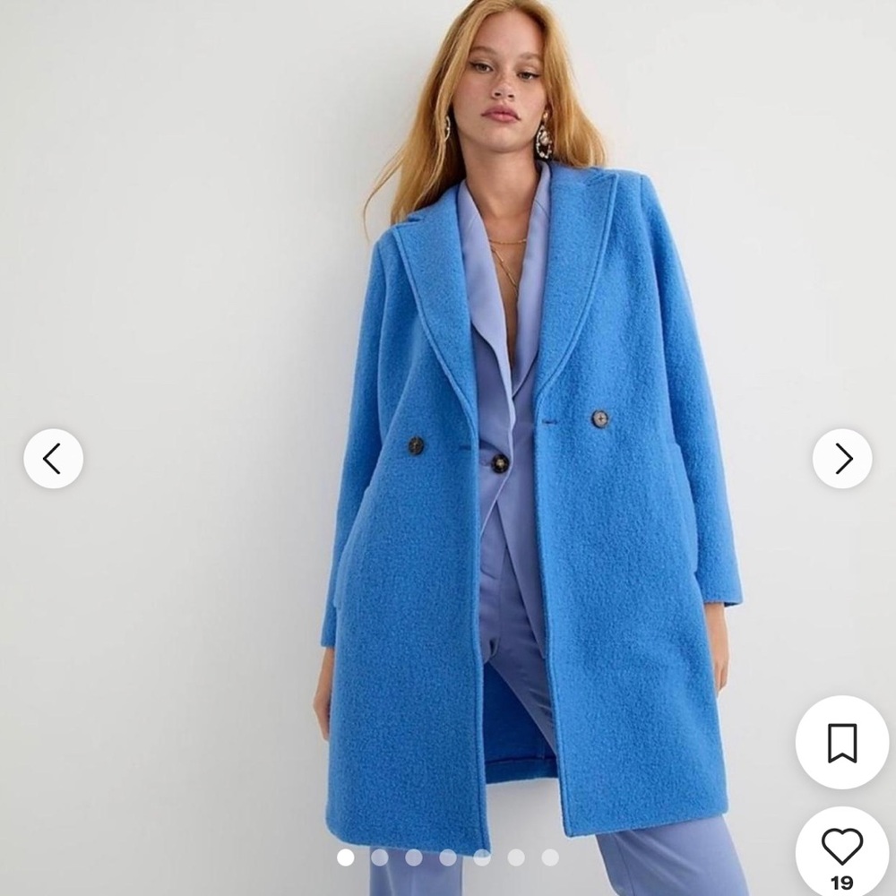 J. Crew Blue Double-Breasted Coat